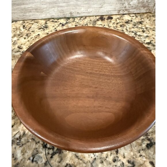 Set Of 2  Ozark Treasures Salad Bowls Wood Walnut  Dish 7"  USA - Picture 3 of 5